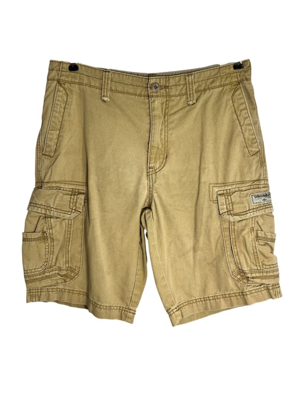 Neutral Cargo Shorts Tan 32" Grunge Skater Outdoors Rugged Hiking Utility 80s